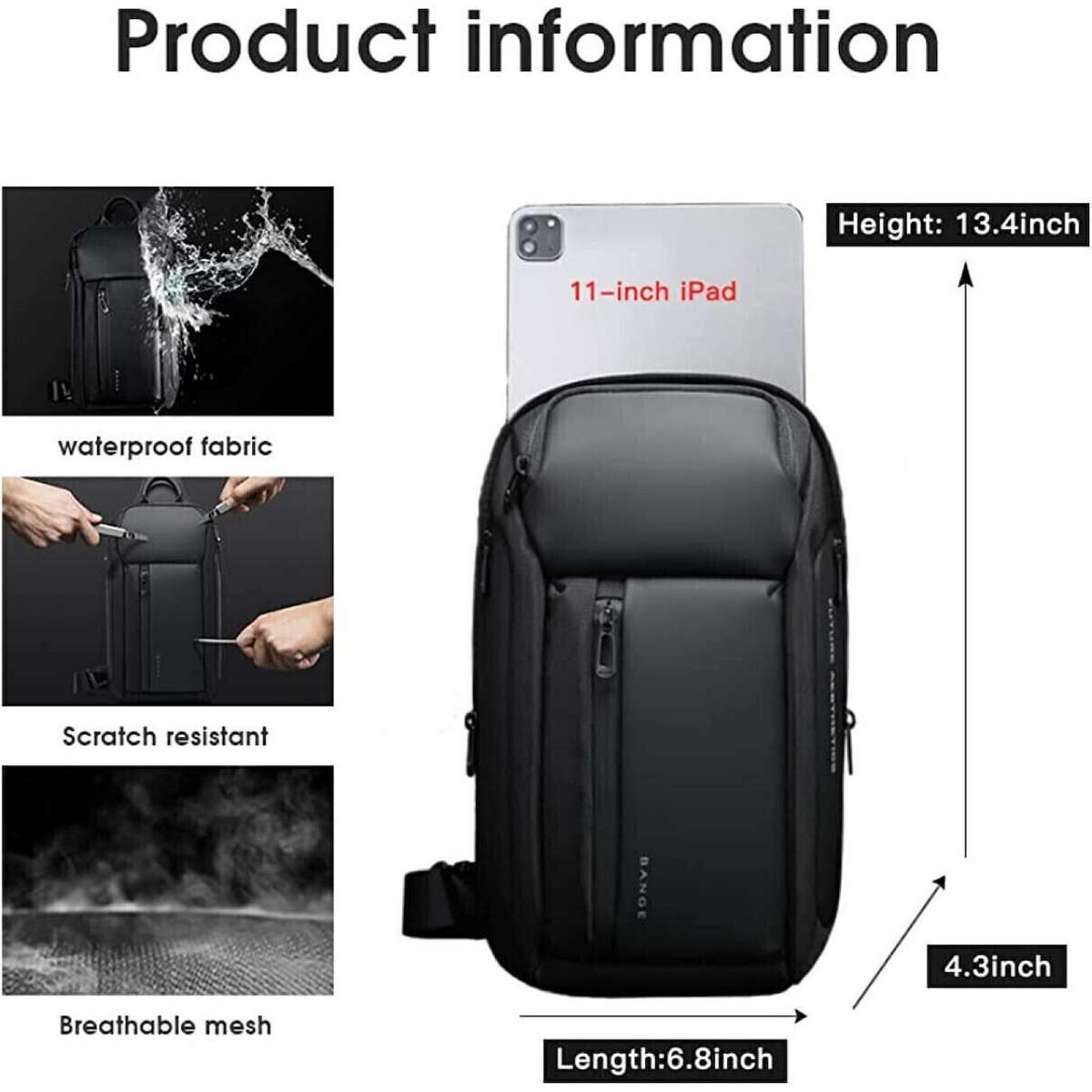 Τσαντάκι ώμου χιαστί crossbody Bange 7566 γκρί 